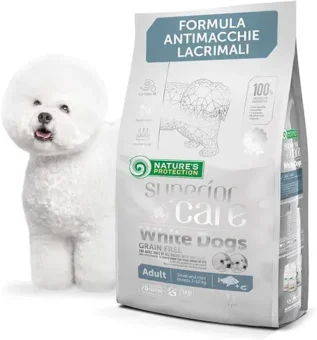 Nature's protection white dog